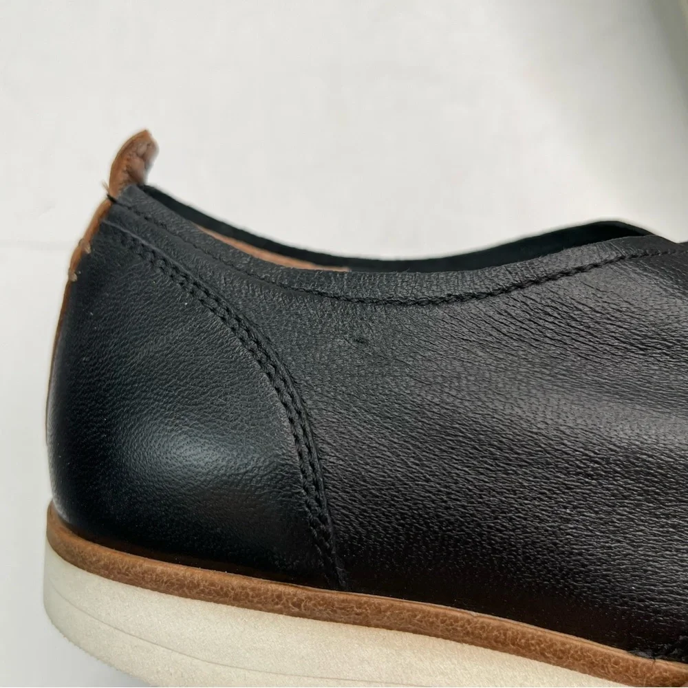 TRASK Women’s Lace Up Black Oxford Loafer Style Soft Leather Shoe Round Toe Sz 9